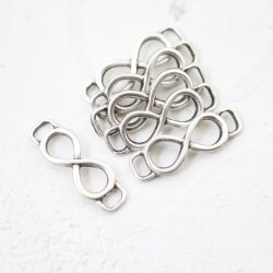 10 Infinity Connectors, antique silver