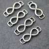 10 Infinity Connectors, antique silver