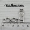 10 Infinity Connectors, antique silver