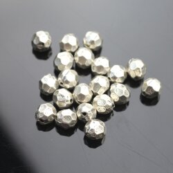 10 Antique Silver Facetted  Beads