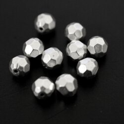 10 Antique Silver Facetted  Beads