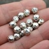 10 Antique Silver Facetted  Beads