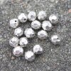 10 Antique Silver Facetted  Beads