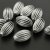 10 Antique Silver Corrugated Oval Beads