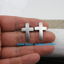 10 Antique Silver Cross Sliderbeads, Curved Cross Slider For Regaliz