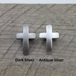 10 Antique Silver Cross Sliderbeads, Curved Cross Slider For Regaliz