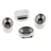 10 Stk. 14*10 mm Cabochons Schiebeperlen für 10x2 mm Leder, Altsilber