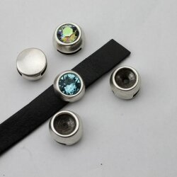 10 Stk. 8 mm Rivoli Schiebeperlen fr 10x2 mm Leder