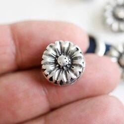 10 Antique Silver Flower Sliderbeads