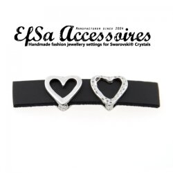 Sterling Silver Plated Open Heart Spacer Beads - Pack of 10