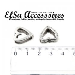 Sterling Silver Plated Open Heart Spacer Beads - Pack of 10