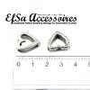 Sterling Silver Plated Open Heart Spacer Beads - Pack of 10