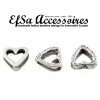 Sterling Silver Plated Open Heart Spacer Beads - Pack of 10
