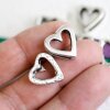 Sterling Silver Plated Open Heart Spacer Beads - Pack of 10