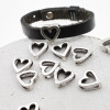 Sterling Silver Plated Open Heart Spacer Beads - Pack of 10