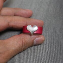 10 Heart Slider Beads, Slider Beads Heart, Amtique Silver