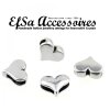 10 Heart Slider Beads, Slider Beads Heart, Amtique Silver