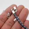 10 Endkappe für Lederband, 5 mm, Altsilber