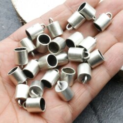 10 Antique Silver Endparts for Leather