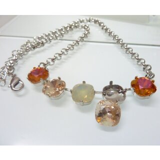 necklace setting for 12 mm Cushion Square Swarovski Crystals