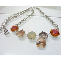 necklace setting for 12 mm Cushion Square Swarovski Crystals