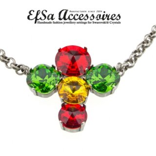 necklace setting for 12 mm Cushion Square and 10, 12 and 14 mm Rivoli Swarovski Crystals