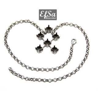 Ketten Fassung fr 8 mm Chatons, Rivoli Swarovski Stein