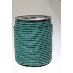 1 m Petrol, braided Leather 4 mm