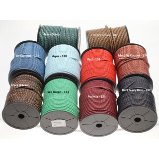 1 m Olivine, Geflochtenes Leder 4 mm