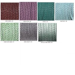 1 m Olivine, braided Leather 4 mm