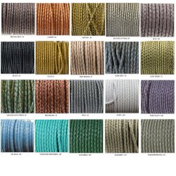 1 m Olivine, braided Leather 4 mm