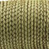 1 m Olivine, braided Leather 4 mm