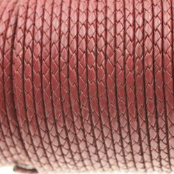 1 m Red Brown, braided Leather 4 mm