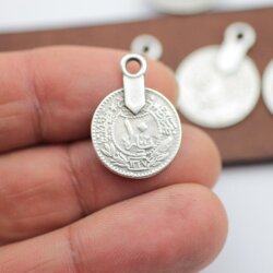 10 Coin Charms pendant 23*16 mm (Ø 2 mm)