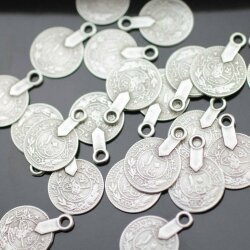 10 Coin Charms pendant 23*16 mm (Ø 2 mm)