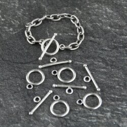 20 pairs  endpiece (ring and rod) Set, ø 0,8 cm + 1,9 cm