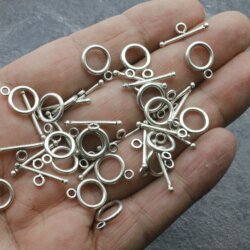 20 pairs  endpiece (ring and rod) Set, ø 0,8 cm + 1,9 cm