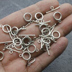 20 Knebelverschluss Sets, ø 0,8 cm + 1,9 cm