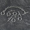 20 pairs  endpiece (ring and rod) Set, ø 0,8 cm + 1,9 cm