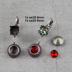 Ohrring Fassung fr 4, 6 und 8 mm Chatons Swarovski Steine