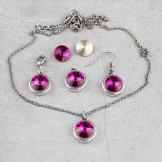Ohrring Fassung fr 12 mm Rivoli Swarovski Stein