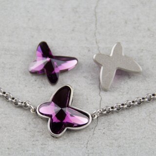 Ketten Fassung fr 18 mm Butterfly Schmetterling Swarovski Stein