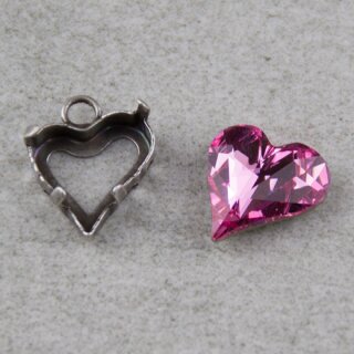 Ketten Fassung fr 13x12 mm Heart Swarovski Stein