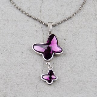 Ketten Fassung fr 18 mm Butterfly Schmetterling Swarovski Stein