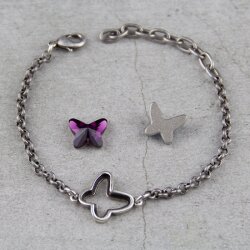 Armband Fassung für 12 mm Butterfly Schmetterling Swarovski Stein