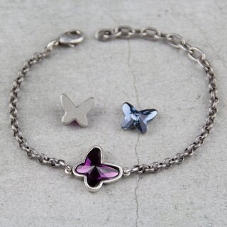 Armband Fassung fr 18 mm Butterfly Schmetterling Swarovski Stein