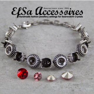 Bracelet setting for 6 mm Chatons Swarovski Crystals and ss39 (8 mm)