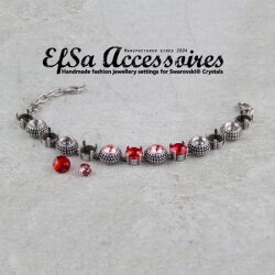 Bracelet setting for 6 mm Chatons Swarovski Crystals and ss39 (8 mm)