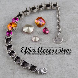 Armband Fassung für 8 mm Chatons Swarovski Stein und 4470, 12 mm