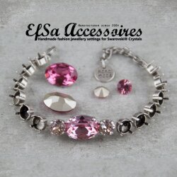 Bracelet setting for 8 mm Chatons Swarovski Crystals and...